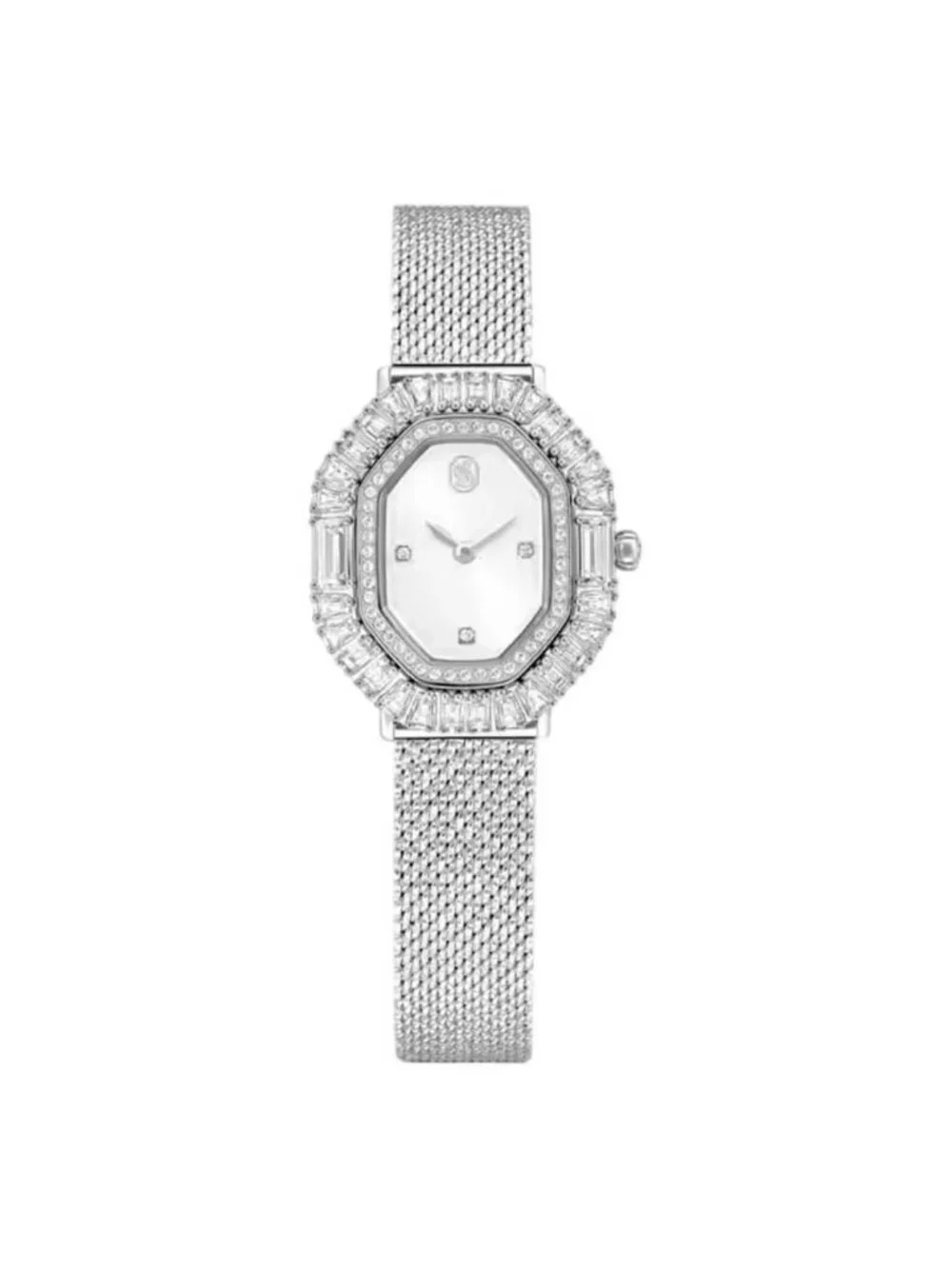 NWT Swarovski Matrix Quartz Crystal Silver Dial Ladies Watch